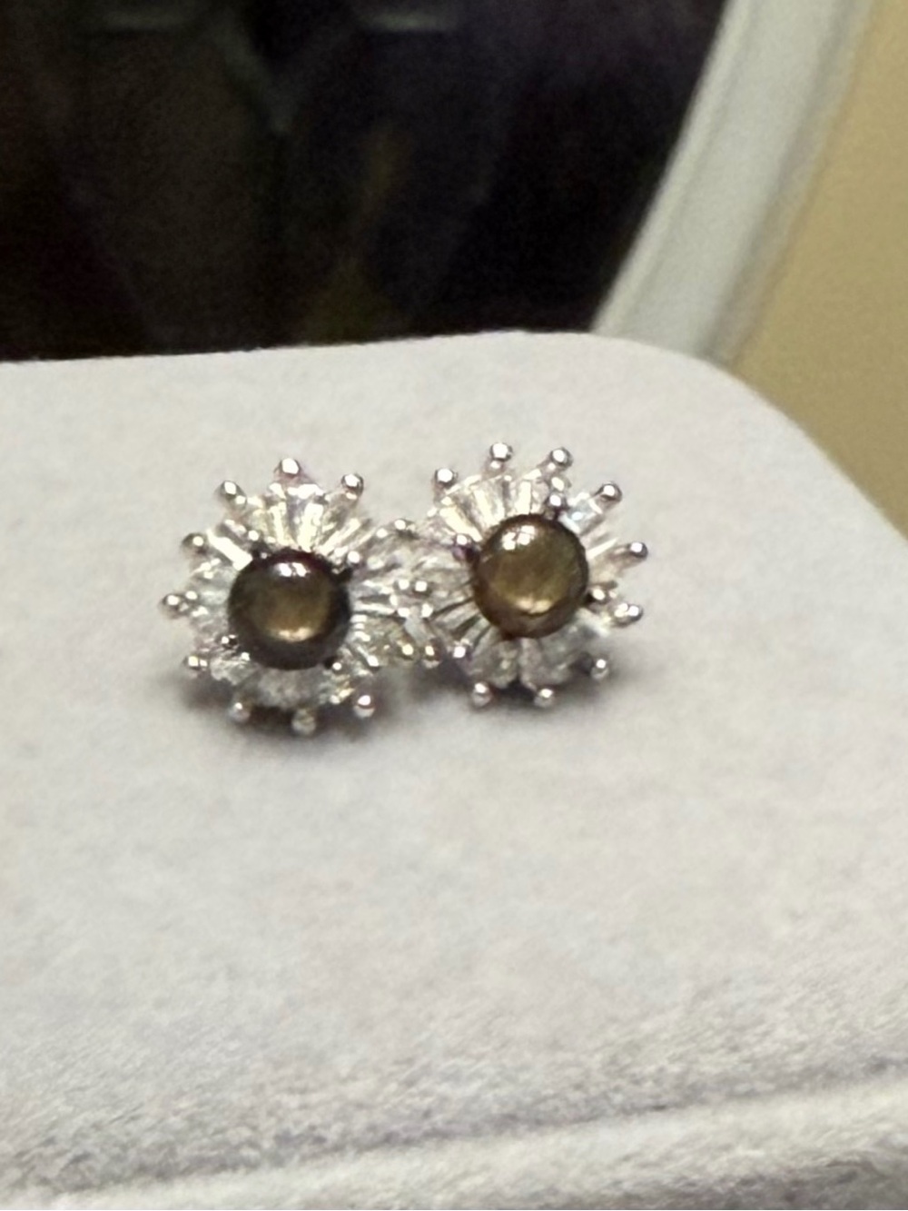 Set!!  Stunning Natural Black Star Sapphire Pendant Necklace & Earrings 925 SS - Picture 8 of 13